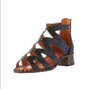 Pikolinos Black Leather Melilla Sandal